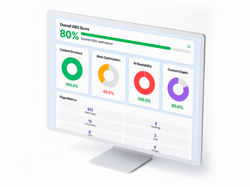 ai-geo Generative Engine Optimization diagram showing how GEO improves AI search visibility for businesses on Greater Results website
